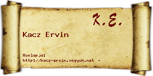 Kacz Ervin névjegykártya